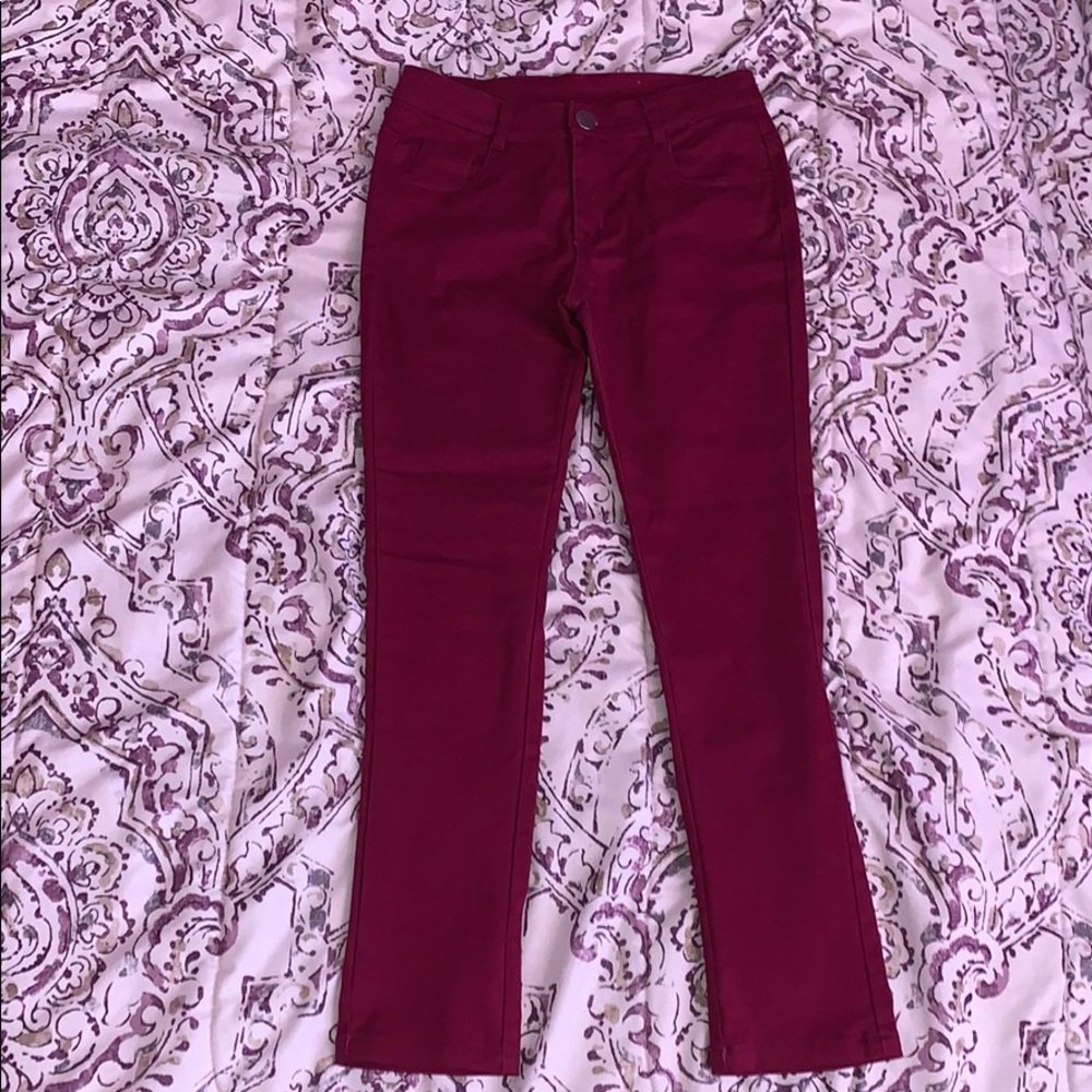 burgundy girls jeans size 14/16